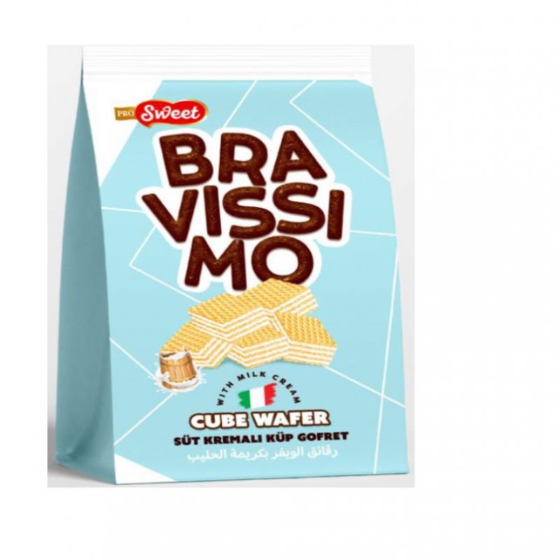 ВАФЛИ С МОЛОЧНЫМ КРЕМОМ "PROSWEET BRAVISIMO CUBE" 200г*12 шт*1 блок
