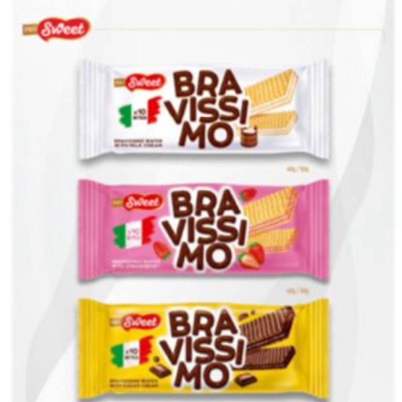 ВАФЛИ С КАКАО КРЕМОМ,клубничный,с молчными сливками "PROSWEET BRAVISIMO" 40г
