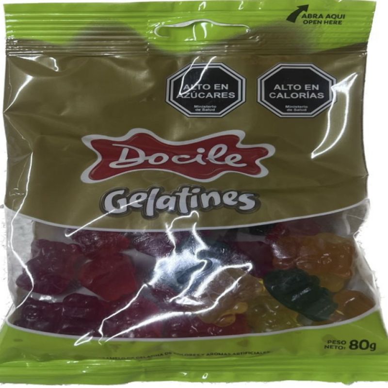 Docile gelatines ( малина,медведь,вампир,червяк)80 гр